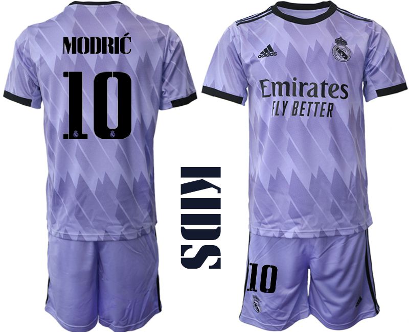 Youth 2022-2023 Club Real Madrid away purple #10 Soccer Jersey